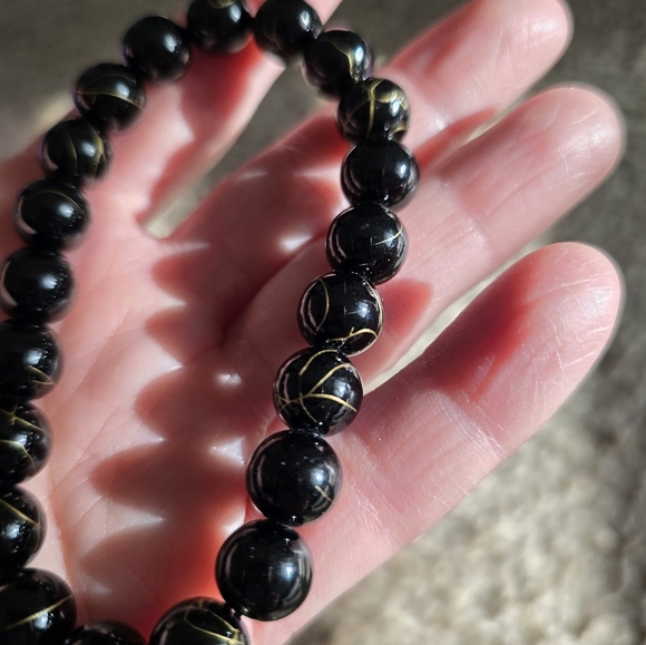 🐰SALE🐰 10mm Golden Black Agate Bracelet - Picture 4 of 12